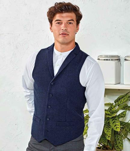 Premier Herringbone Waistcoat - NAV - L